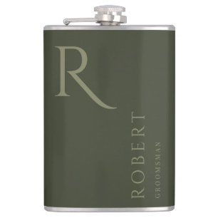 Khaki Grönt Masculine Monogram Marskalkars Gift Fickplunta