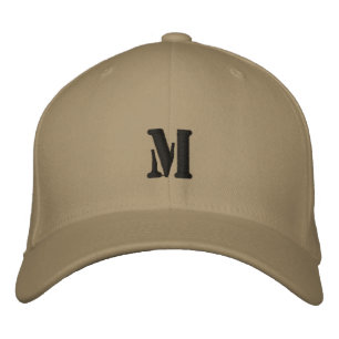 Khaki M Bokstav Monogram Karaktär Flexfit Ull Broderad Keps