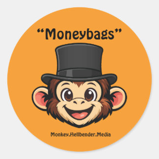 Khaki Macaque Monkey Klistermärke - Moneybags