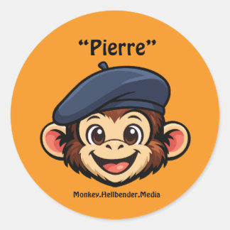 Khaki Macaque Monkey Klistermärke - Pierre