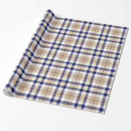 Khaki Navy Blå Burgunder Vit XL Plaid Tartan Presentpapper
