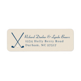 Khaki Navy Blue Golf Theme Return Address Label Returadress Etikett