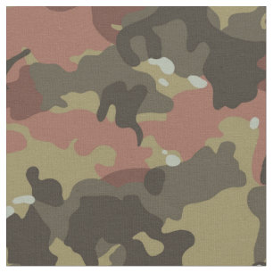 Khaki och Brown Camo Military Fabric Tyg