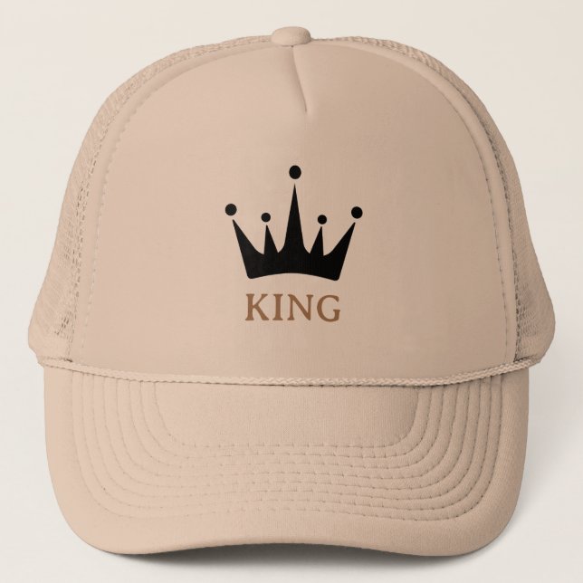 Khaki och Khaki KING Text Crown Image Keps (Framsida)
