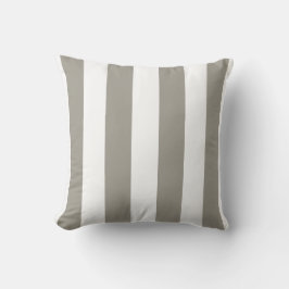 Khaki och White Stripe Kudde