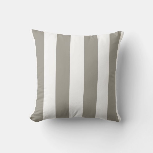 Khaki och White Stripe Kudde (Framsida)