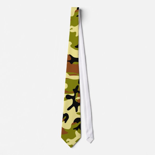 Khaki, Olive, Brown och Black Camouflage Necktie Slips (Framsida)