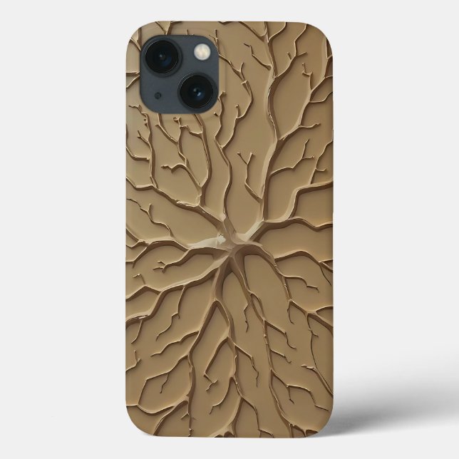 Khaki Organiskt Präglat mönster iPhone-fodral (Baksida)