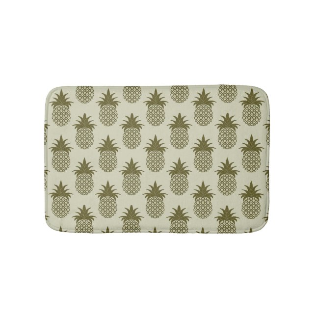 Khaki Pineapple Mönster Badrumsmatta (Framsidan)