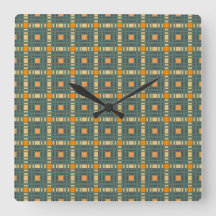 Khaki plaid tartan klocka