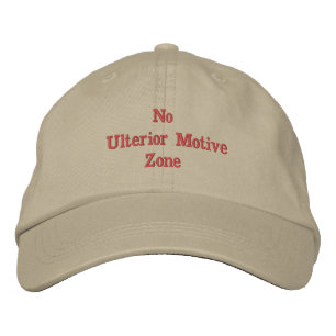 Khaki-Roligten "No Ulterior Motive Zon" Broderad Keps
