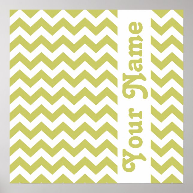 Khaki Safari Chevron med anpassningsbar Poster (Framsidan)