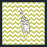 Khaki Safari Chevron med pop Art Giraffe Poster<br><div class="desc">Modet Chevron mönster i Emporio Moffas safari Moods färg palett,  med popkonsgiraffe på ena sidan.</div>