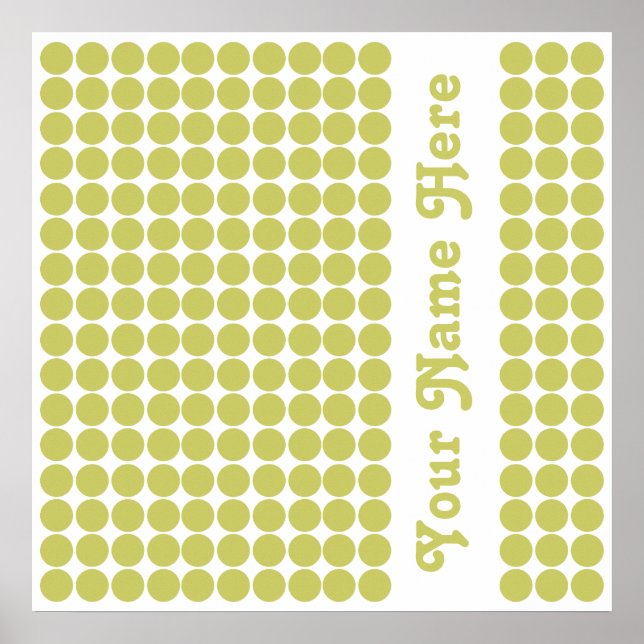 Khaki Safari Dot med namn Poster (Framsidan)
