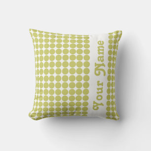 Khaki Safari Dots med anpassningsbar text Kudde