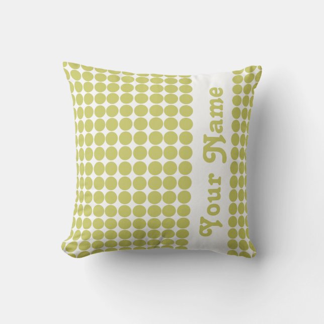 Khaki Safari Dots med anpassningsbar text Kudde (Framsida)