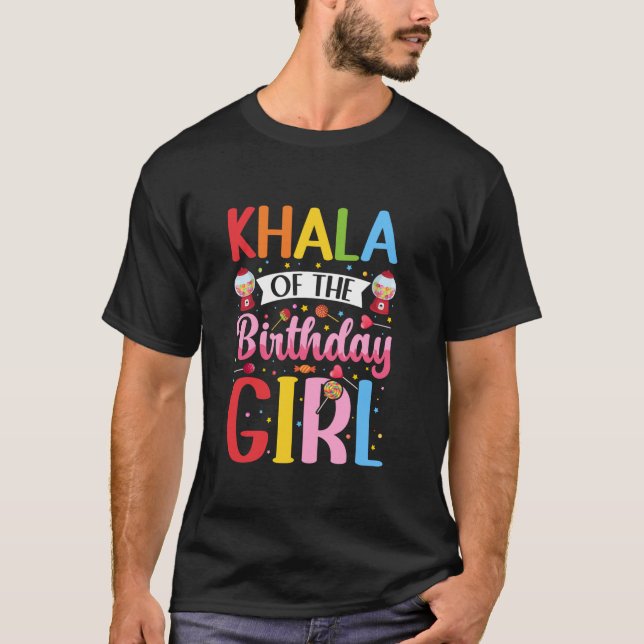 Khala, Birthday Girl Moster Candy Party T Shirt (Framsida)