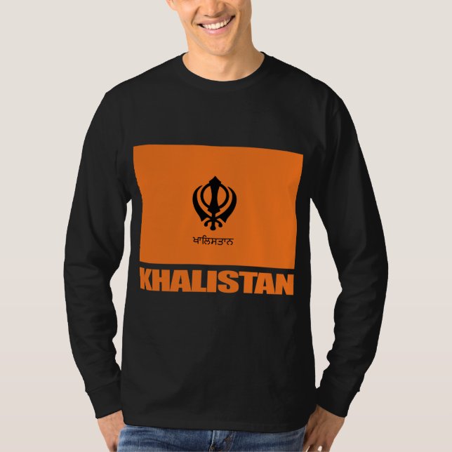 Khalistan Flagga Apparel Tee Shirt (Framsida)
