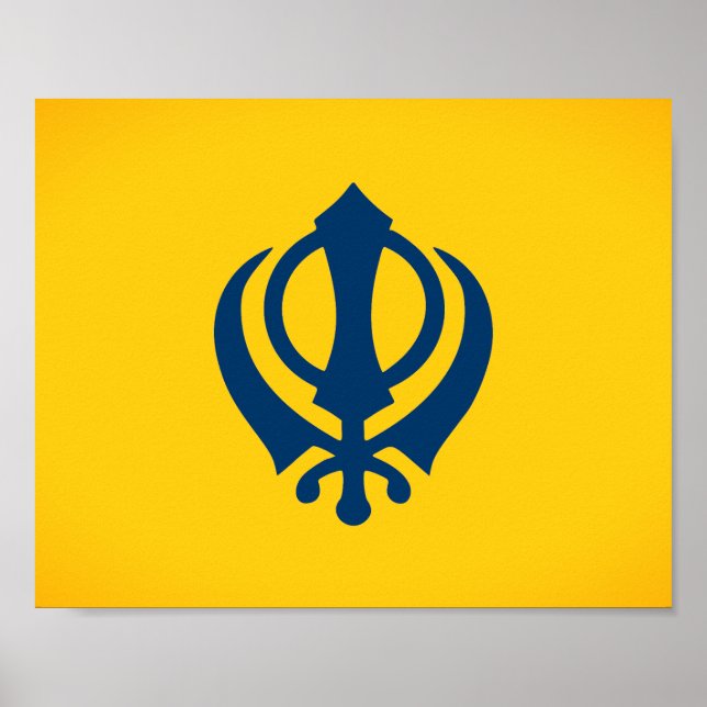 Khalistan flagga (föreslaget) poster (Framsidan)