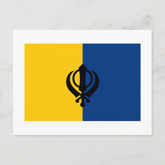 Khalistan Flagga Vykort (Framsida)