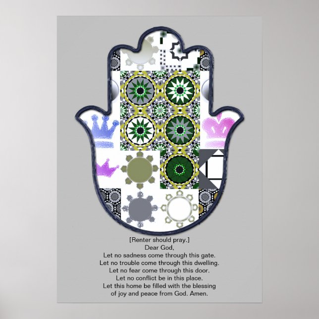 Khamsa Hand Affisch Design 1 Hyresgäst Lyxig (Framsidan)