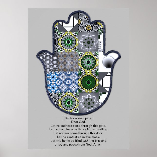 Khamsa Hand Affisch Design 2 Hyresgäst Lyxig (Framsidan)