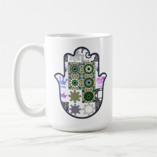 Khamsa Hand Patchwork 1 Kaffemugg