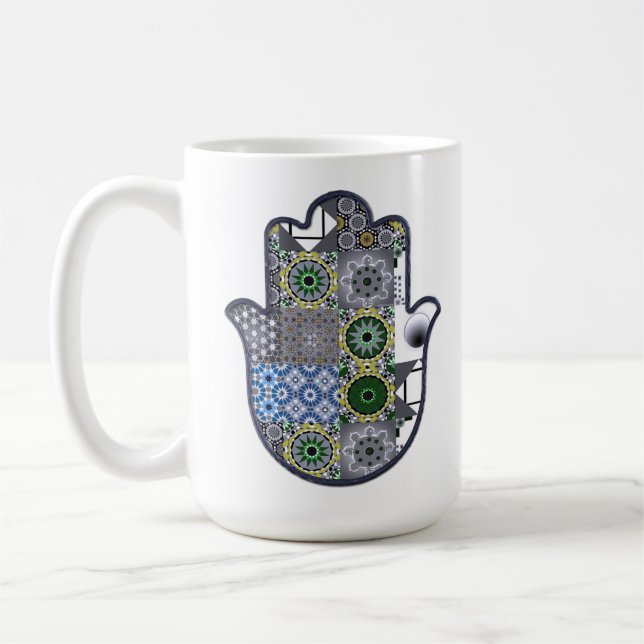 Khamsa Hand Patchwork 2 Kaffemugg (Vänster)