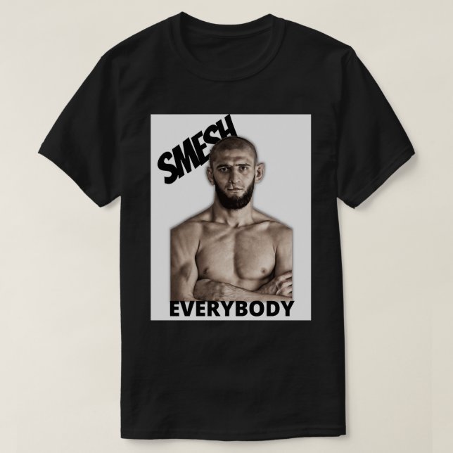 Khamzat Chimaev Smash Everybody Classic T Shirt (Design framsida)