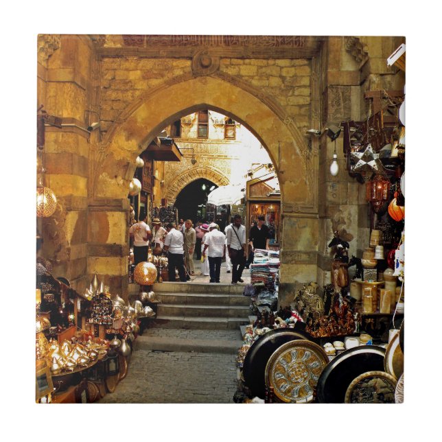 Khan al-khalili-marknaden kakelplatta (Framsidan)