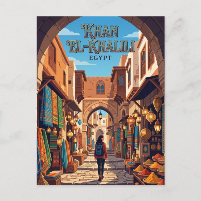 Khan el-Khalili Egypten Vykort (Framsida)