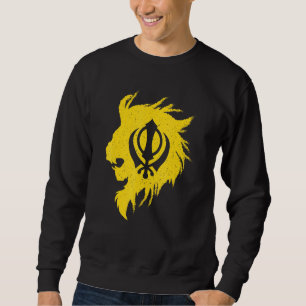 Khanda Lejona Kaur Punjabi Sikhism Sikh Lång Ärmad Tröja