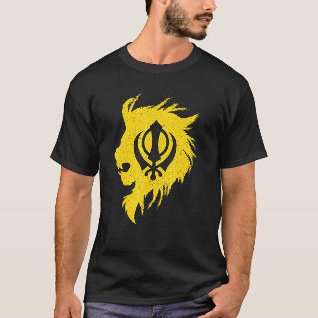 Khanda Lejona Kaur Punjabi Sikhism Sikh T Shirt (Framsida)