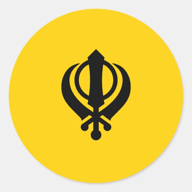 Khanda Sikhism Runt Klistermärke (Framsida)