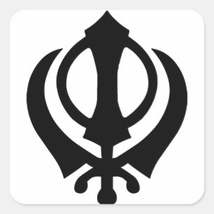 Khanda Sikhsymbol Fyrkantigt Klistermärke