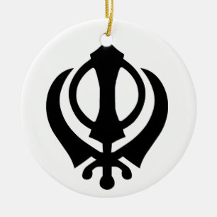 Khanda Sikhsymbol Julgransprydnad Keramik