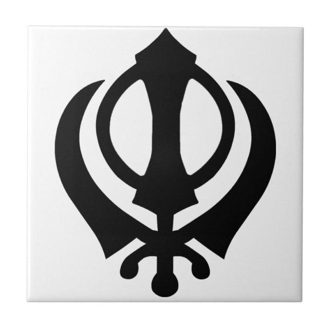 Khanda Sikhsymbol Kakelplatta (Framsidan)