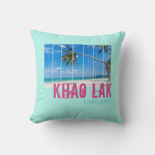 Khao Lak Phang-Nga Thailand Vintage Beach Souvenir Kudde