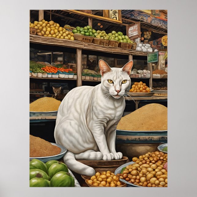 Khao Manee Cat - Art Print Poster (Framsidan)