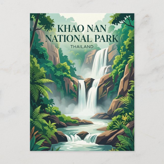 Khao Nan nationalpark Thailand Vykort (Framsida)