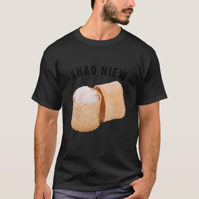 Khao Niew Sticky Ris Pot Laos Thai Food Khao Neow T Shirt (Framsida)
