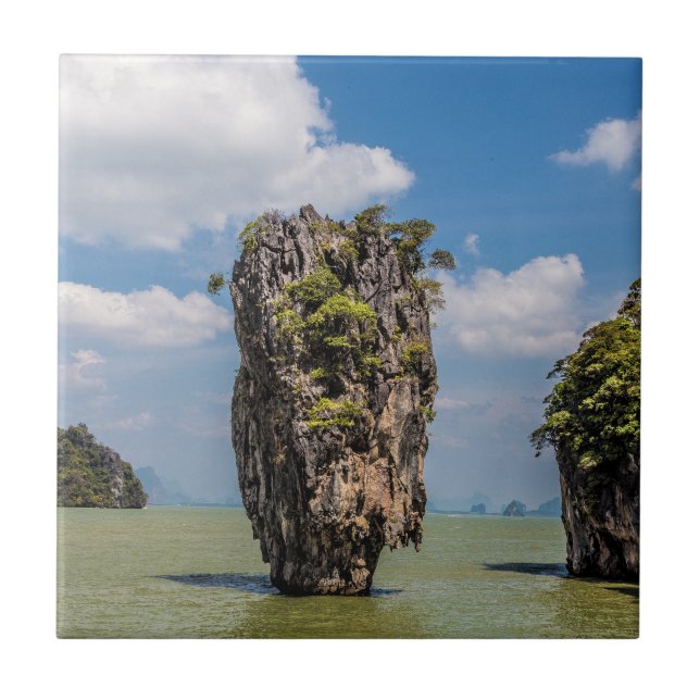 Khao Phing Kan sten ö Phuket i Thailand-gåva Kakelplatta (Framsidan)