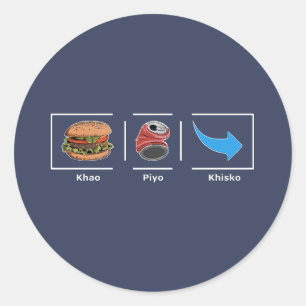 Khao Piyo Khisko Round Sticker Runt Klistermärke