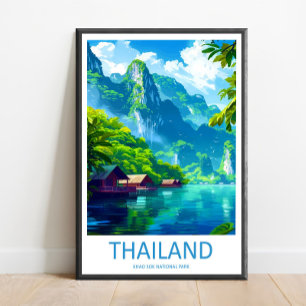 Khao Sok nationalpark Reseskylt Väggkonst Khao