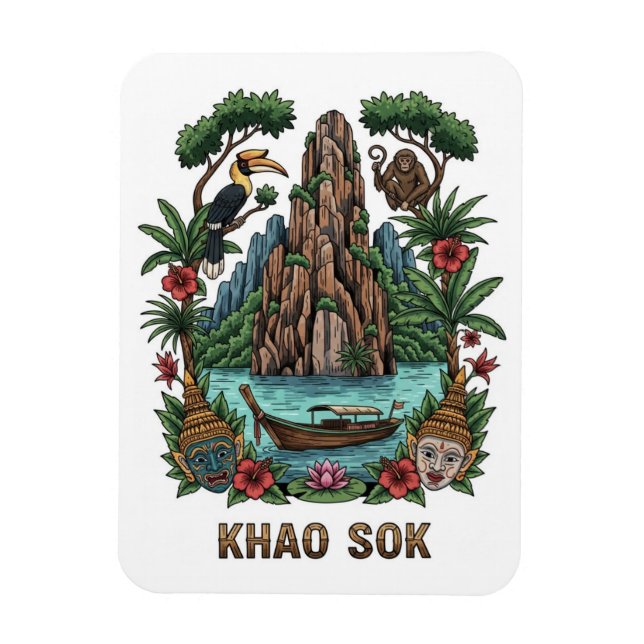 Khao Sok nationalpark Thailand Magnet (Vertikal)