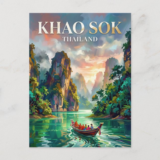 Khao Sok nationalpark Thailand Vykort (Framsida)