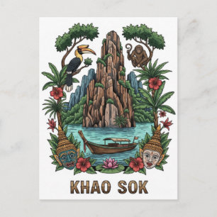 Khao Sok nationalpark Thailand Vykort