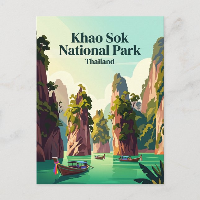 Khao Sok nationalpark Thailand Vykort (Framsida)