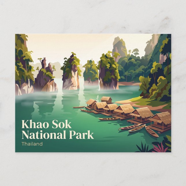 Khao Sok nationalpark Thailand Vykort (Framsida)