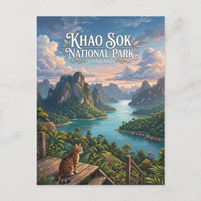 Khao Sok nationalpark Thailand Vykort (Framsida)